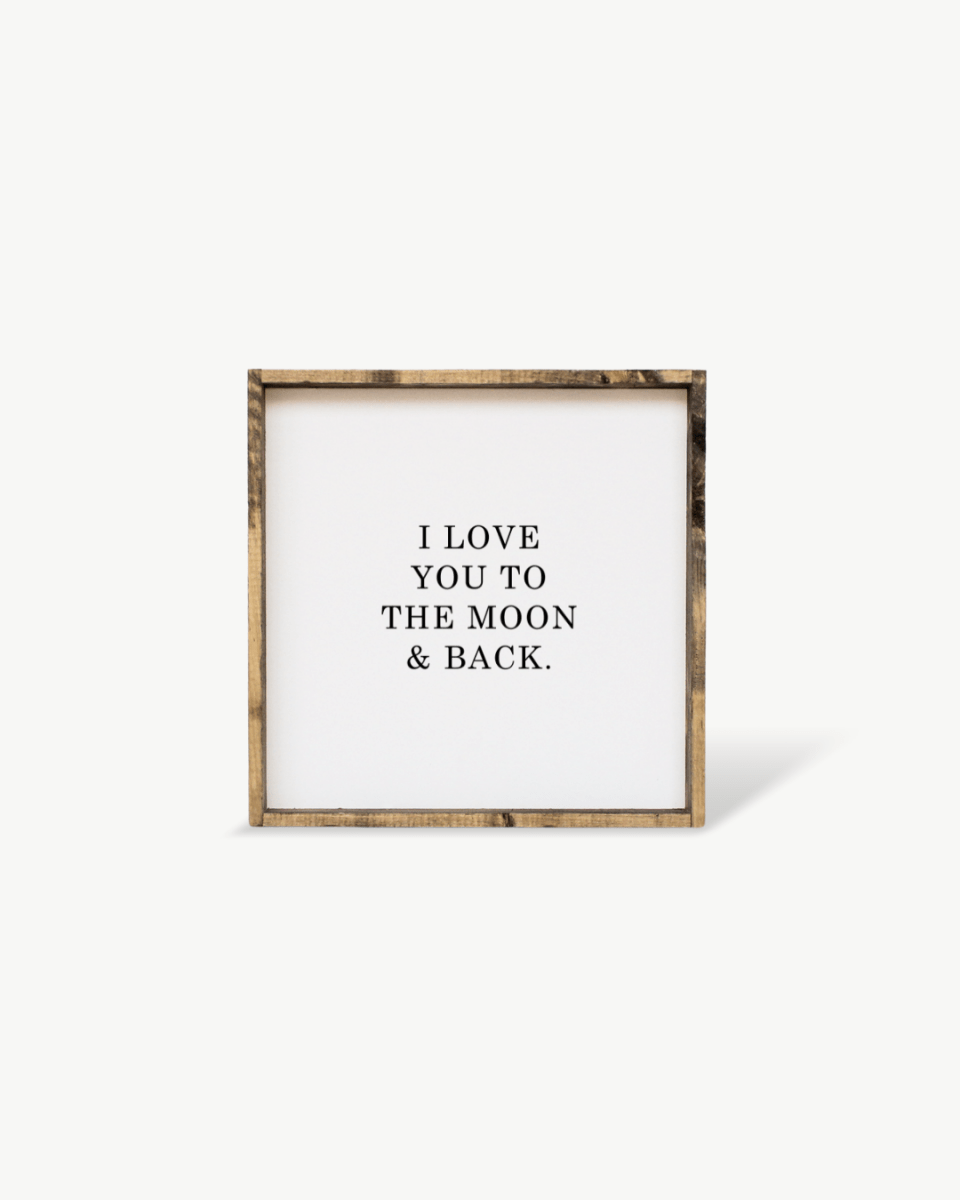 I Love You to the Moon & Back Wood Sign – Nursery Wall Art