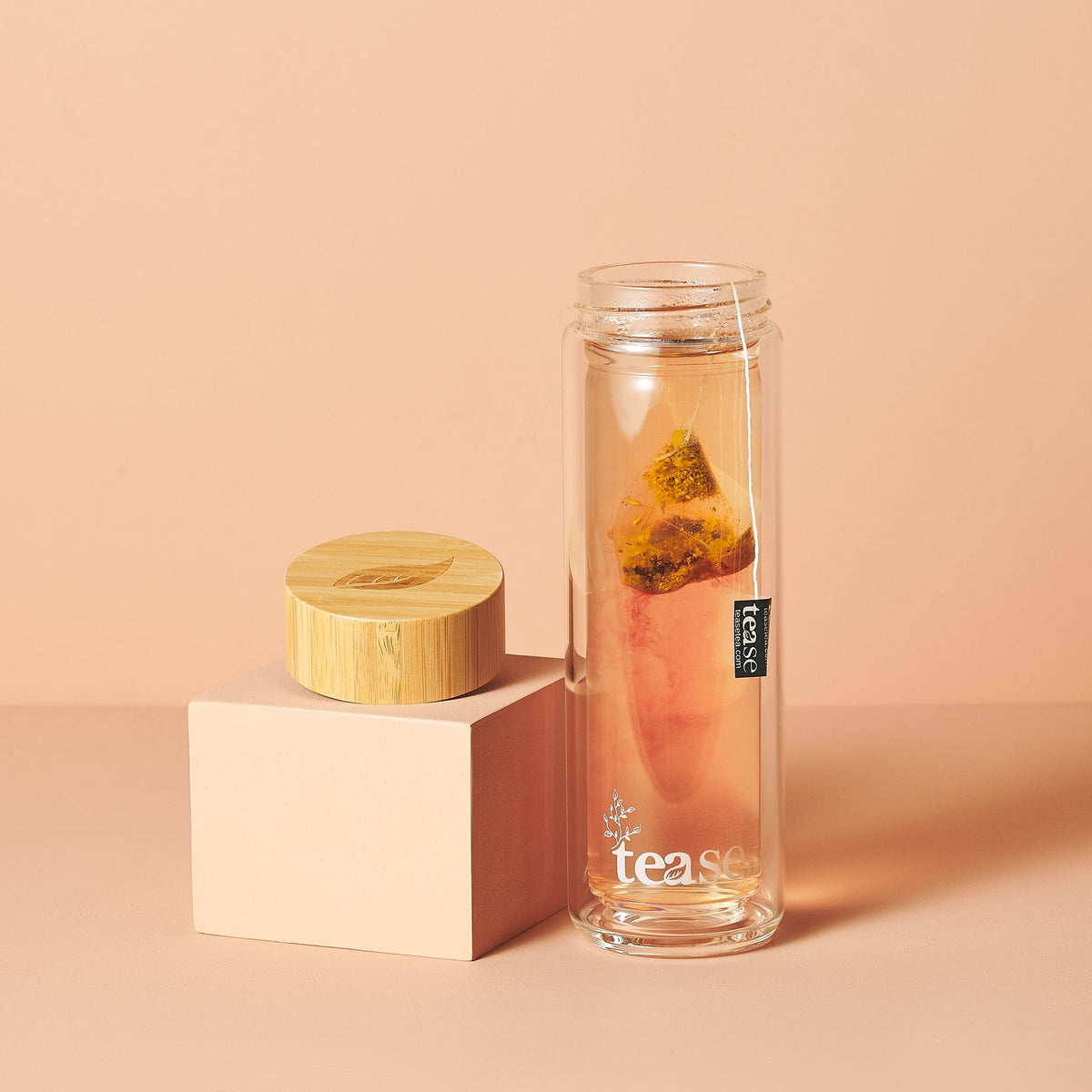3 in 1 Sustainable Glass and Bamboo Tea Tumbler