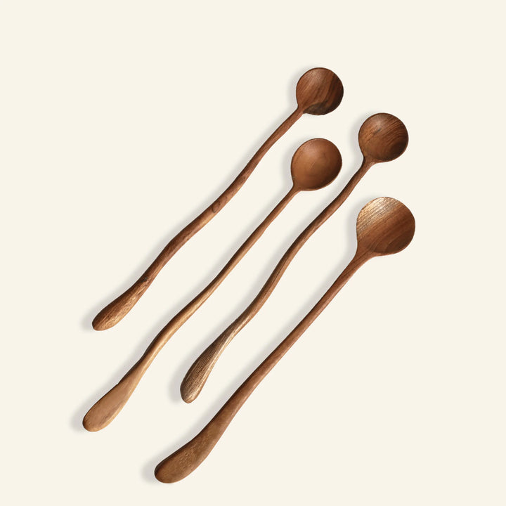 Cuillères à cocktail en bois (lot de 4)