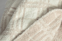 Blushing Beige & White Plaid Print Extended Throw