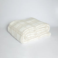Blushing Beige & White Plaid Print Extended Throw