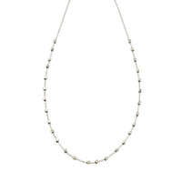 AUREOLE Silver (White Gold): Essential Daily Chain with Delicate Square Beads