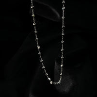 AUREOLE Silver (White Gold): Essential Daily Chain with Delicate Square Beads