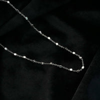 AUREOLE Silver (White Gold): Essential Daily Chain with Delicate Square Beads
