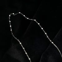 AUREOLE Silver (White Gold): Essential Daily Chain with Delicate Square Beads