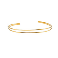 BETHANIE Gold: Double Banded Choker Collar Necklace.