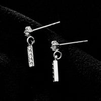 CAMDEN Silver (White Gold): Zirconia Embedded Bar & Mini Solitaire Combo Studs