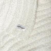 White Ribbed Extended Throw