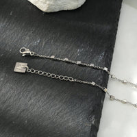 DEMELZA White Gold (Silver Toned): Essential Daily Bracelet with Delicate Square Beads