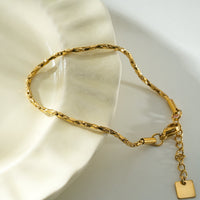 KANAI Gold: Modern Intricate Textured Twist Chain Bracelet