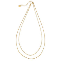 AMARA Gold: Dainty 2-Layered Loop & Snake-Texture Chain Necklace-Layer Gold Chain Necklace