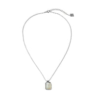 MAUI Silver: Vintage-Inspired Rectangle Shell Pendant Chain Necklace