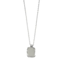 MAUI Silver: Vintage-Inspired Rectangle Shell Pendant Chain Necklace
