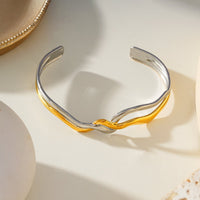FREDRIKA: Mixed Metals Abstract Geometric-Chic Bracelet