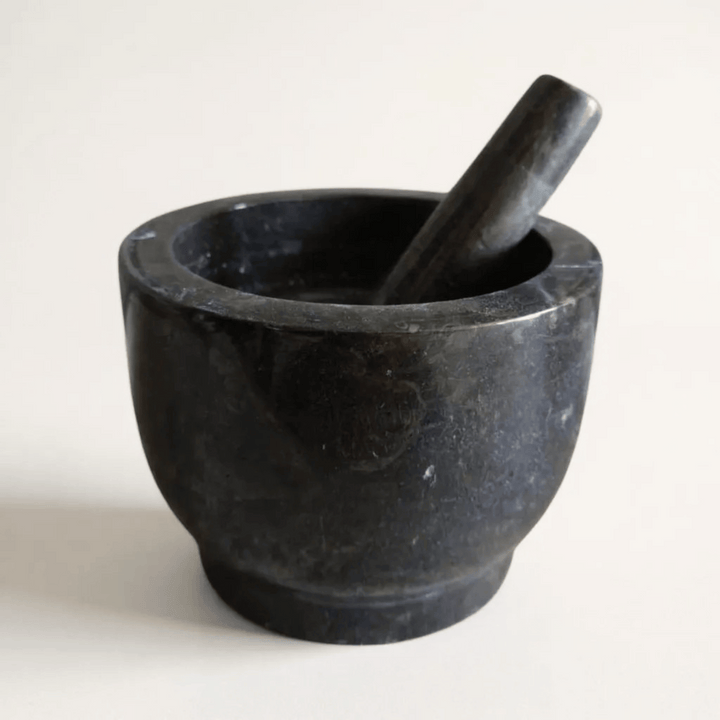 Mortier en marbre noir anthracite - Base plate