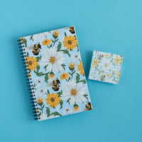 Blue Honeybee Floral Notebook