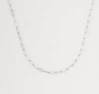 PENINA Silver: Dailywear Essential Mini Paper-Clip Chain Necklace (Men & Women)