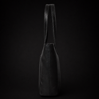 Classic Black Leather Tote Bag