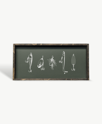 Fishing Lures Wood Sign - Vintage Cottage Wall Art