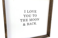 I Love You to the Moon & Back Wood Sign – Nursery Wall Art